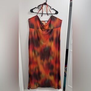 ASOS multi color halter top maxi dress